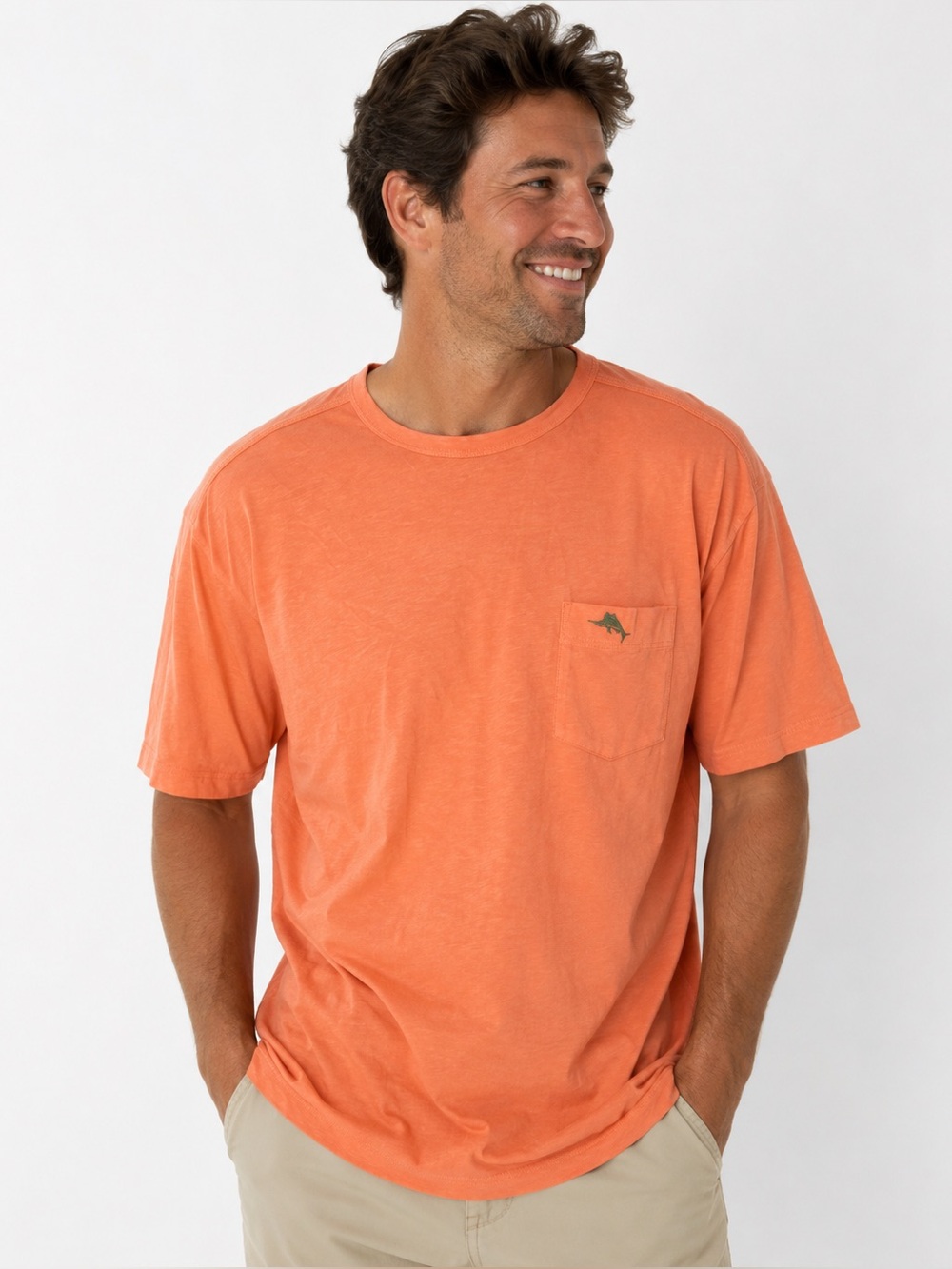 Tommy Bahama orange Pocket T-Shirt Size Medium M NWT Short Sleeve Cotton Tee